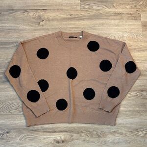 T Tahari Brown and Black Crewneck Sweater